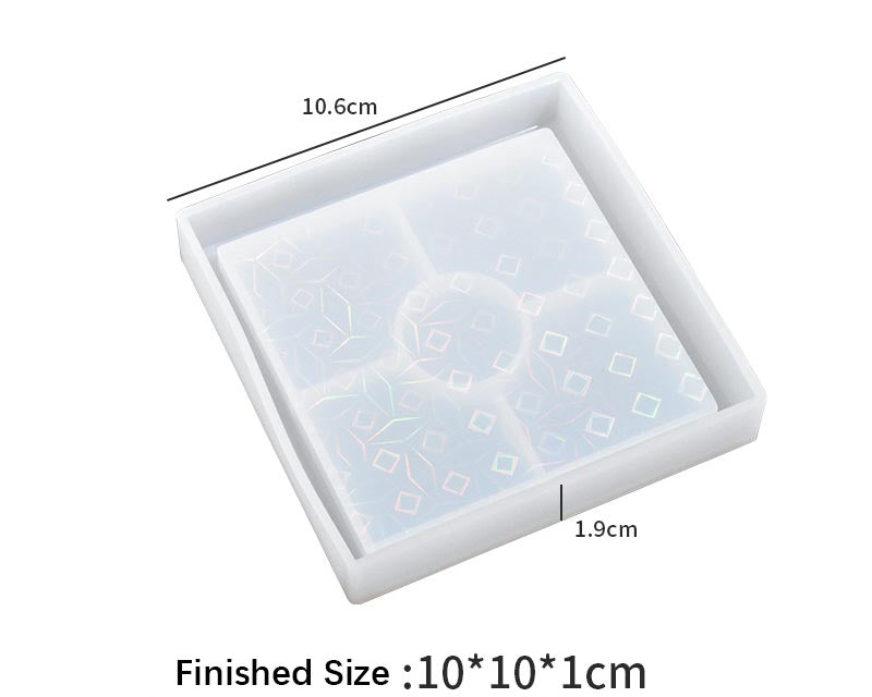 Holographics Coaster Moulds - Round/Square/Hexagonal