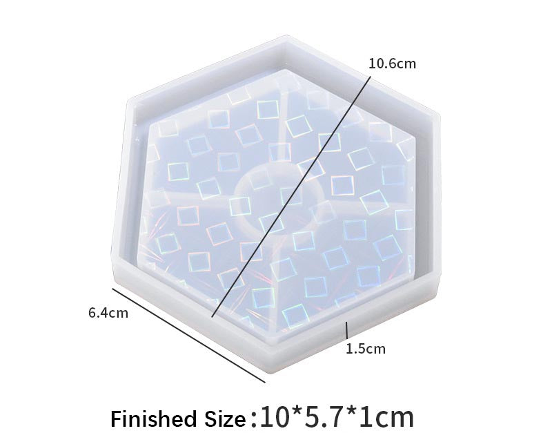 Holographics Coaster Moulds - Round/Square/Hexagonal