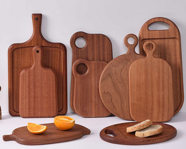 Creative Solid ebony chopping board, wooden kitchen cutting board, multi-functional bread board and serving tray.