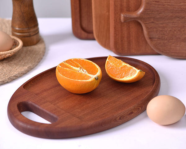 Creative Solid ebony chopping board, wooden kitchen cutting board, multi-functional bread board and serving tray.