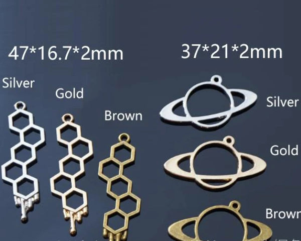 Metal Frame for Pendant - Planet / Honeycomb for Resin Jewelry Making Jewellery Blanks