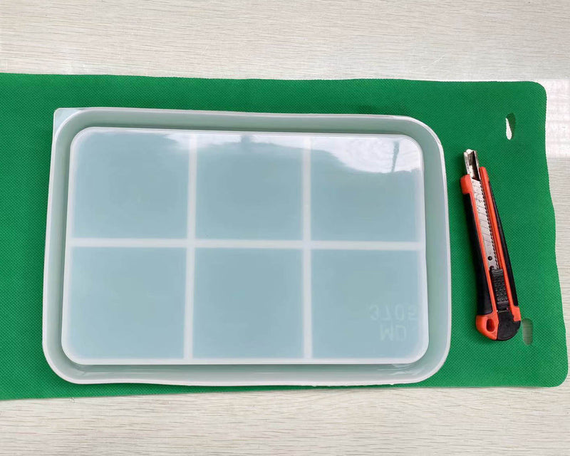 Plate Moulds - Large Tray Resin Mould, Craft Jewelry Making Tools Epoxy Mould Resin Mould Silicone Mould (Rectangular)