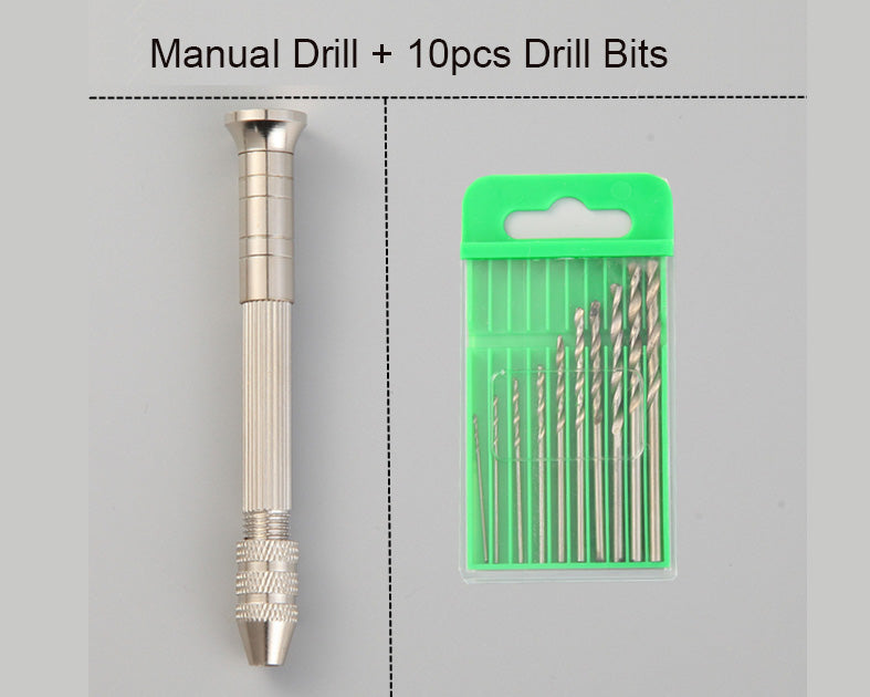 Pin Vise Manual Drill - Include 10pcs Drill Bits