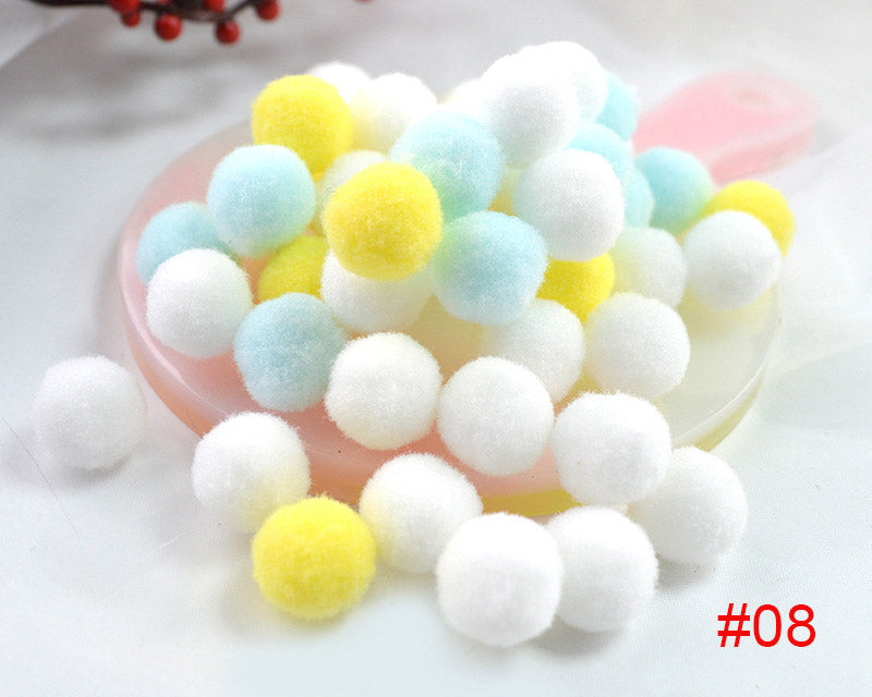 Cotton balls 1.5 inch assorted pom poms for diy creative crafts