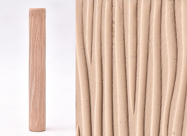 Textured Roller for Clay Pottery - Wood Embossed Rod Clay Pottery Sculpture Tools