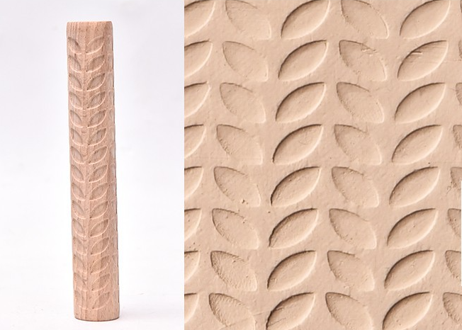 Textured Roller for Clay Pottery - Wood Embossed Rod Clay Pottery Sculpture Tools