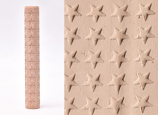 Textured Roller for Clay Pottery - Wood Embossed Rod Clay Pottery Sculpture Tools