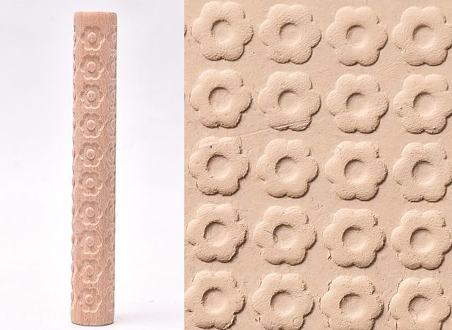 Textured Roller for Clay Pottery - Wood Embossed Rod Clay Pottery Sculpture Tools