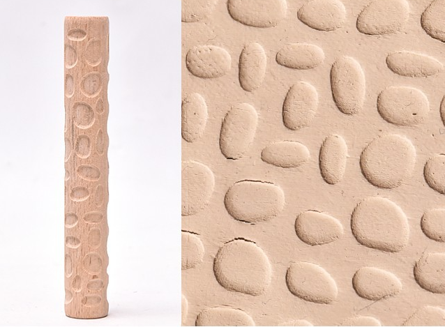 Textured Roller for Clay Pottery - Wood Embossed Rod Clay Pottery Sculpture Tools