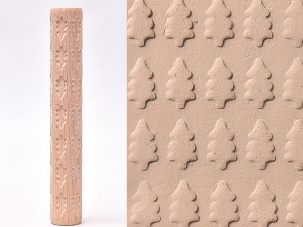 Textured Roller for Clay Pottery - Wood Embossed Rod Clay Pottery Sculpture Tools