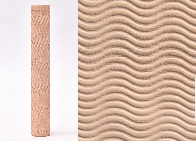 Textured Roller for Clay Pottery - Wood Embossed Rod Clay Pottery Sculpture Tools
