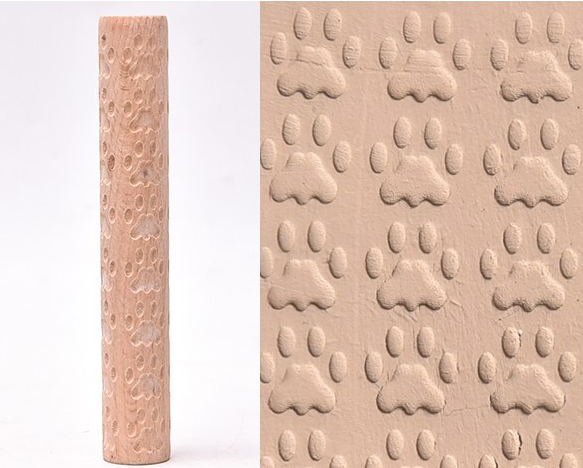 Textured Roller for Clay Pottery - Wood Embossed Rod Clay Pottery Sculpture Tools