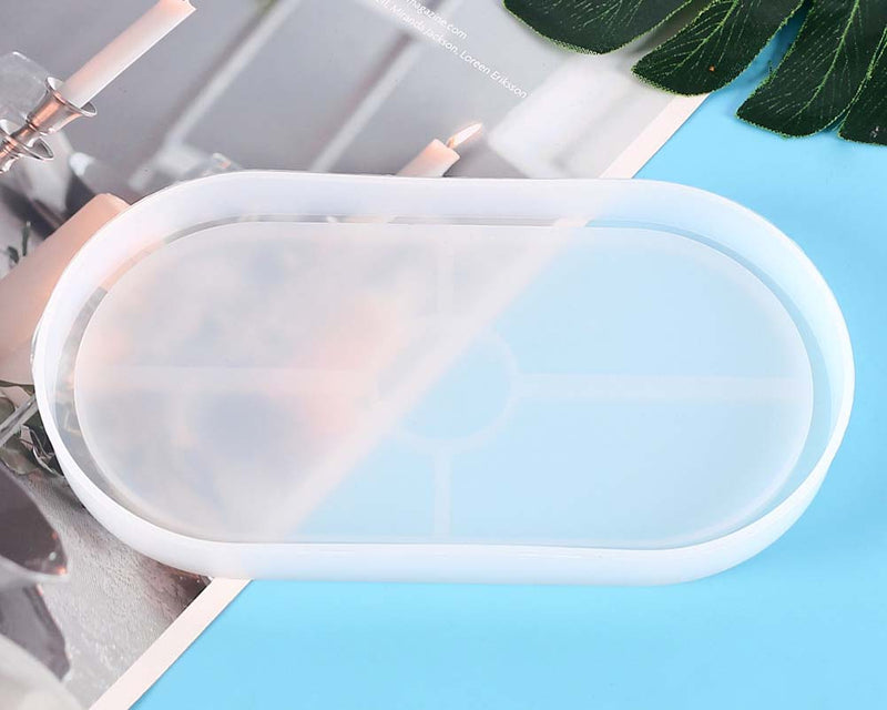 Plate Moulds - Large Tray Resin Mould, Craft Jewelry Making Tools Epoxy Mould Resin Mould Silicone Mould (Oval)