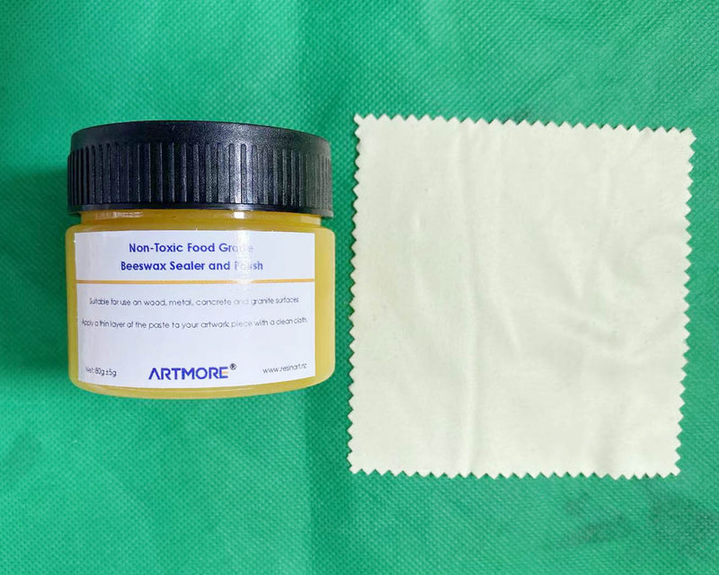 Non-Toxic Food Grade Beeswax Sealer For Sealing Jesmonite, Aqua Resin, Bramblier And Pro Cast - Include 1x Cloth