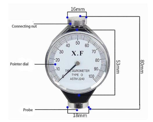 Shore Durometer D Type 0-100 Hard Rubber Tire Hardness Tester Meter