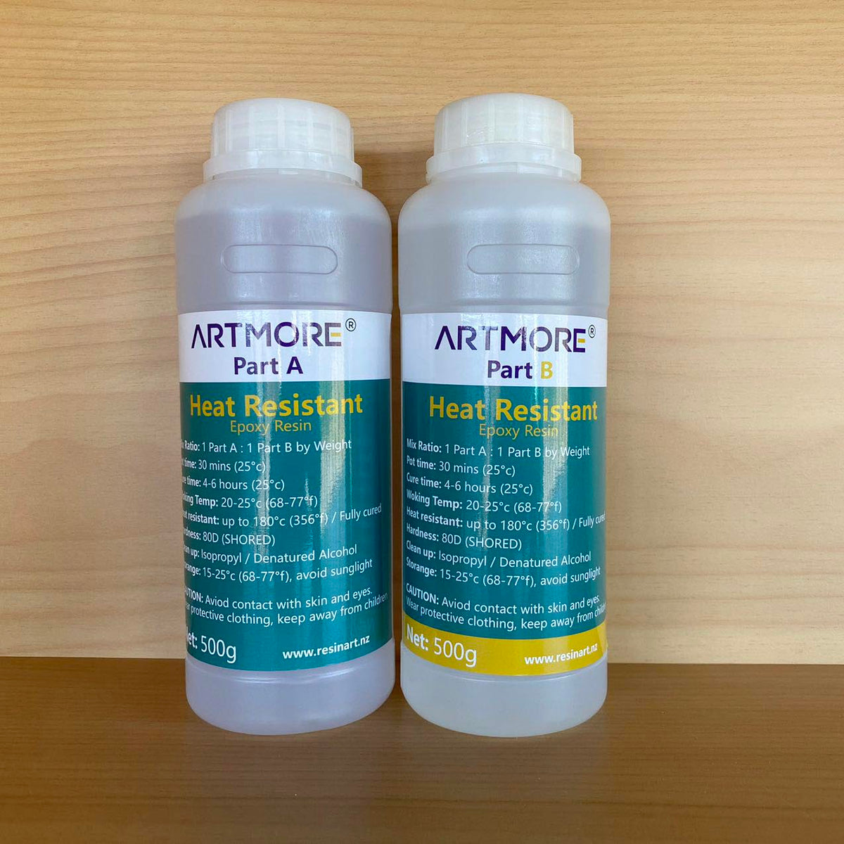 Artmore Heat Resistant Epoxy Resin 11 by Weight 1kg Kit Resin Art NZ