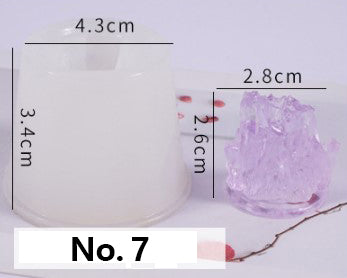 Crystal Moulds Silicone Growing Crystal Cluster Quartz Rock Mould for Polymer Clay, Fondant Cake Decoration