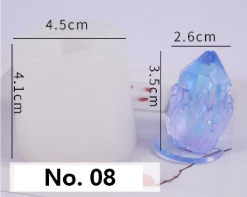 Crystal Moulds Silicone Growing Crystal Cluster Quartz Rock Mould for Polymer Clay, Fondant Cake Decoration