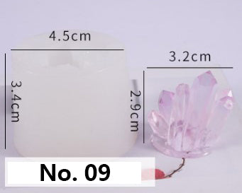 Crystal Moulds Silicone Growing Crystal Cluster Quartz Rock Mould for Polymer Clay, Fondant Cake Decoration