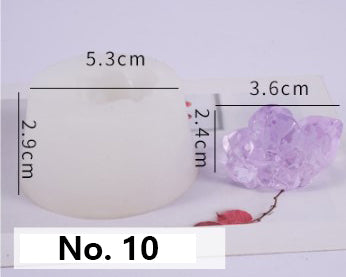 Crystal Moulds Silicone Growing Crystal Cluster Quartz Rock Mould for Polymer Clay, Fondant Cake Decoration