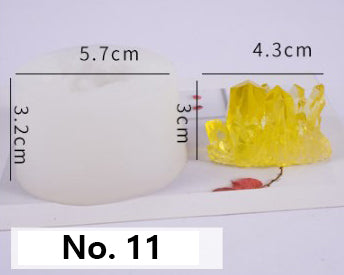 Crystal Moulds Silicone Growing Crystal Cluster Quartz Rock Mould for Polymer Clay, Fondant Cake Decoration