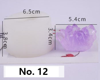 Crystal Moulds Silicone Growing Crystal Cluster Quartz Rock Mould for Polymer Clay, Fondant Cake Decoration