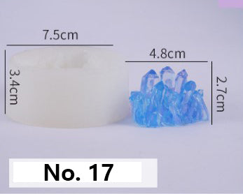Crystal Moulds Silicone Growing Crystal Cluster Quartz Rock Mould for Polymer Clay, Fondant Cake Decoration