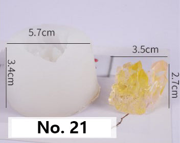 Crystal Moulds Silicone Growing Crystal Cluster Quartz Rock Mould for Polymer Clay, Fondant Cake Decoration