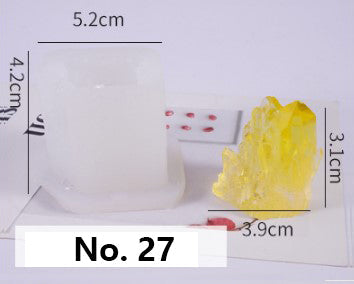 Crystal Moulds Silicone Growing Crystal Cluster Quartz Rock Mould for Polymer Clay, Fondant Cake Decoration