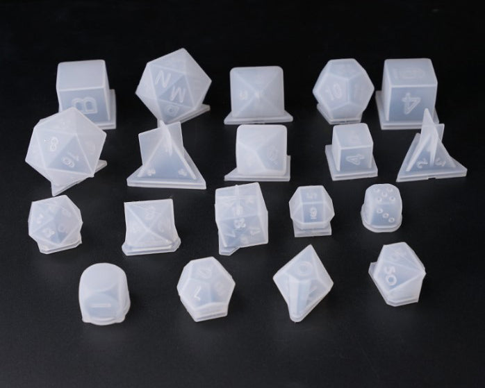 Dice Silicone Resin Casting Moulds Multiple Shapes Polyhedral Dice Moulds for Resin Lovers Table Games DIY Making