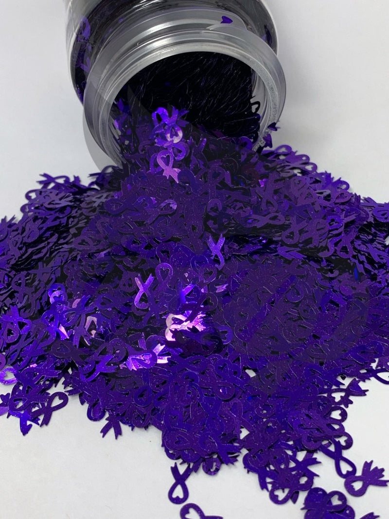Awareness Ribbon Purple - Shape Glitter -  28.35g