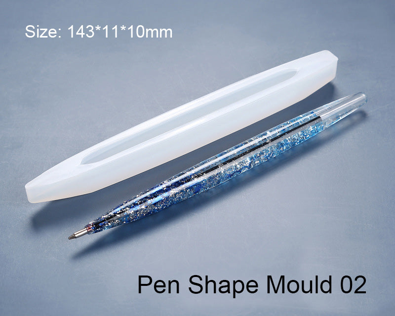 Pen Shape Resin Moulds Cylinder Shaped Epoxy Casting Moulds Ballpoint Pen Silicone Moulds for DIY