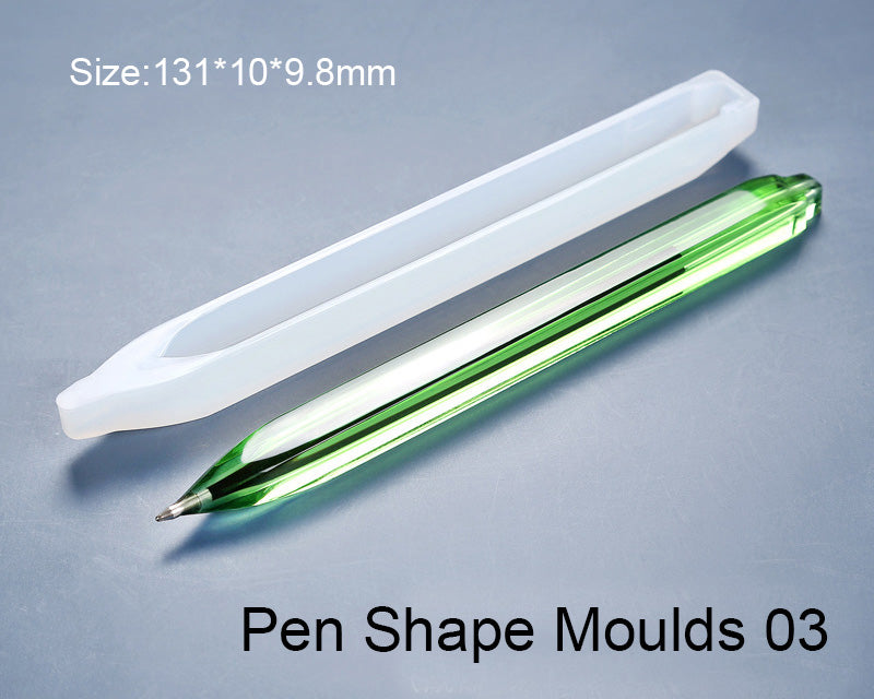 Pen Shape Resin Moulds Cylinder Shaped Epoxy Casting Moulds Ballpoint Pen Silicone Moulds for DIY